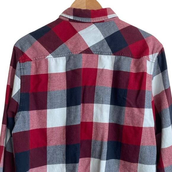 Vans Mens Shirt L Red Plaid Flannel Button Up Rugged Cabincore Travel Casual - Picture 5 of 10